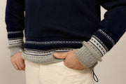 Glesver Men's V-Neck Collared Sweater
