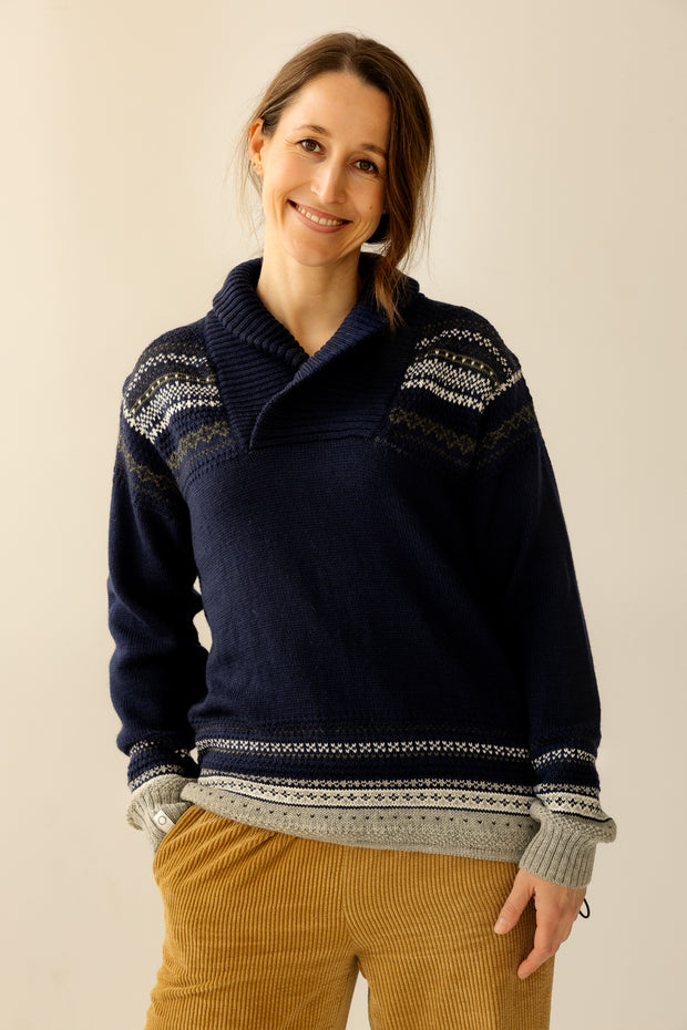 Glesver Women's V-Neck Collared Sweater