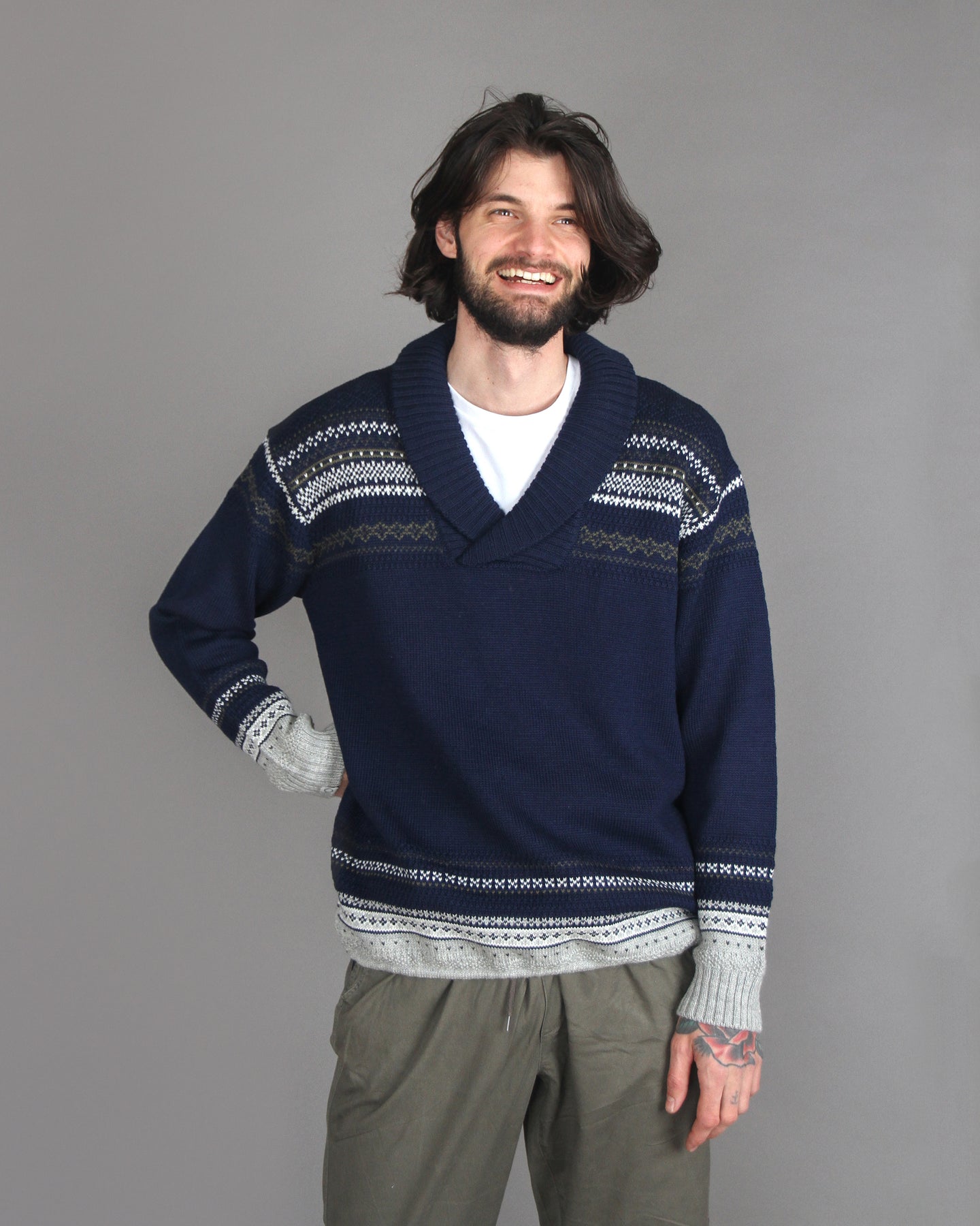 V neck sweater with collar store