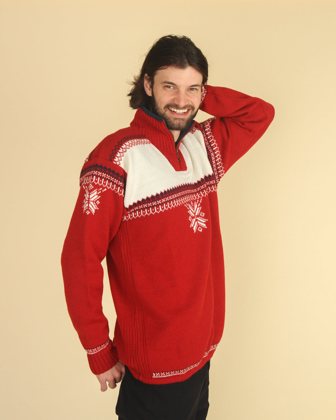 Red and white sweater mens cheap