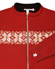 Alvøen Women's Cardigan Red & White - Susan Fosse