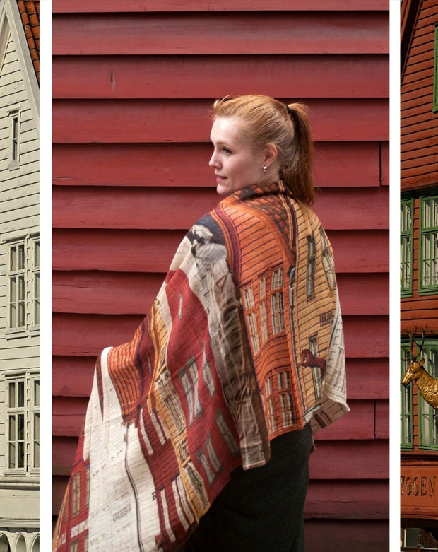Bryggen Wool and Silk Scarf - Susan Fosse