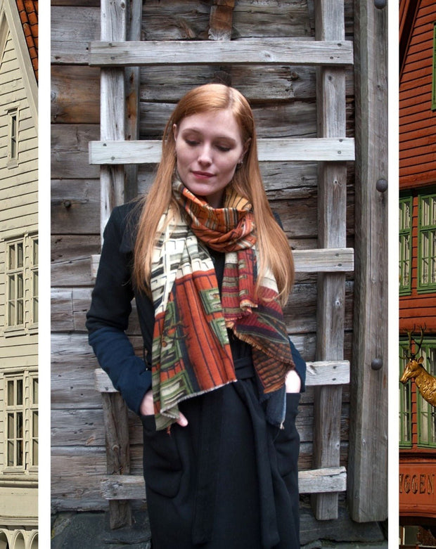 Bryggen Wool and Silk Scarf - Susan Fosse