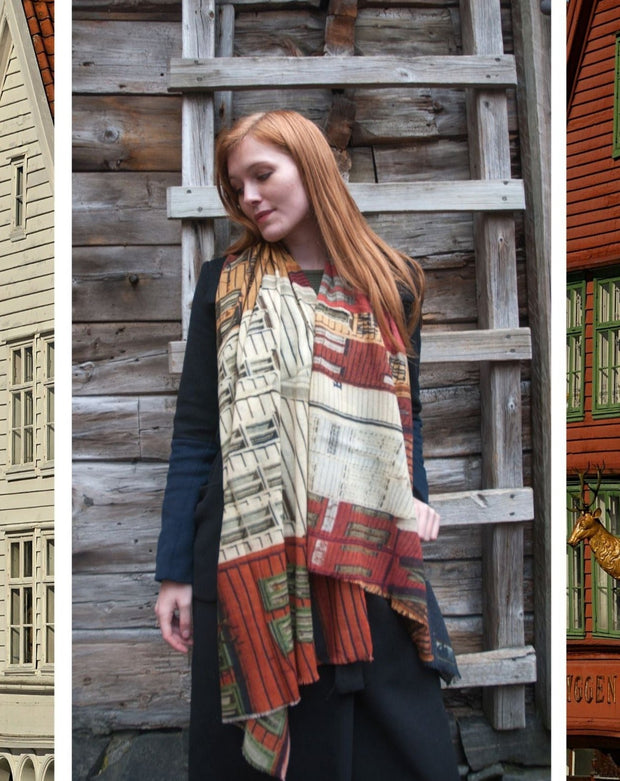 Bryggen Wool and Silk Scarf - Susan Fosse
