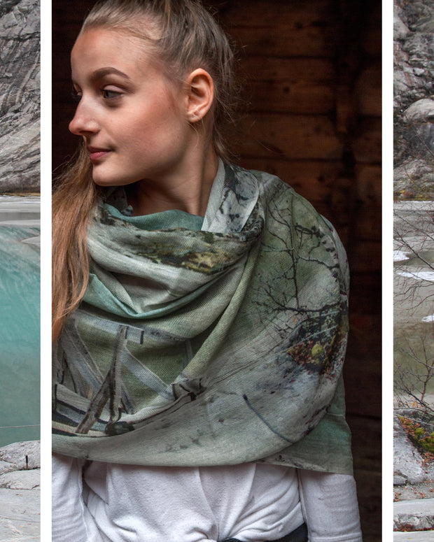 Glacier Wool and Silk Scarf - Susan Fosse
